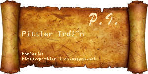 Pittler Irén névjegykártya